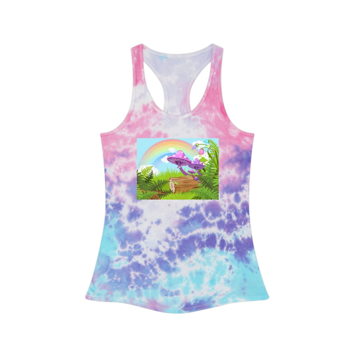 Mushroom V Tie Dye Racerback Tank Top