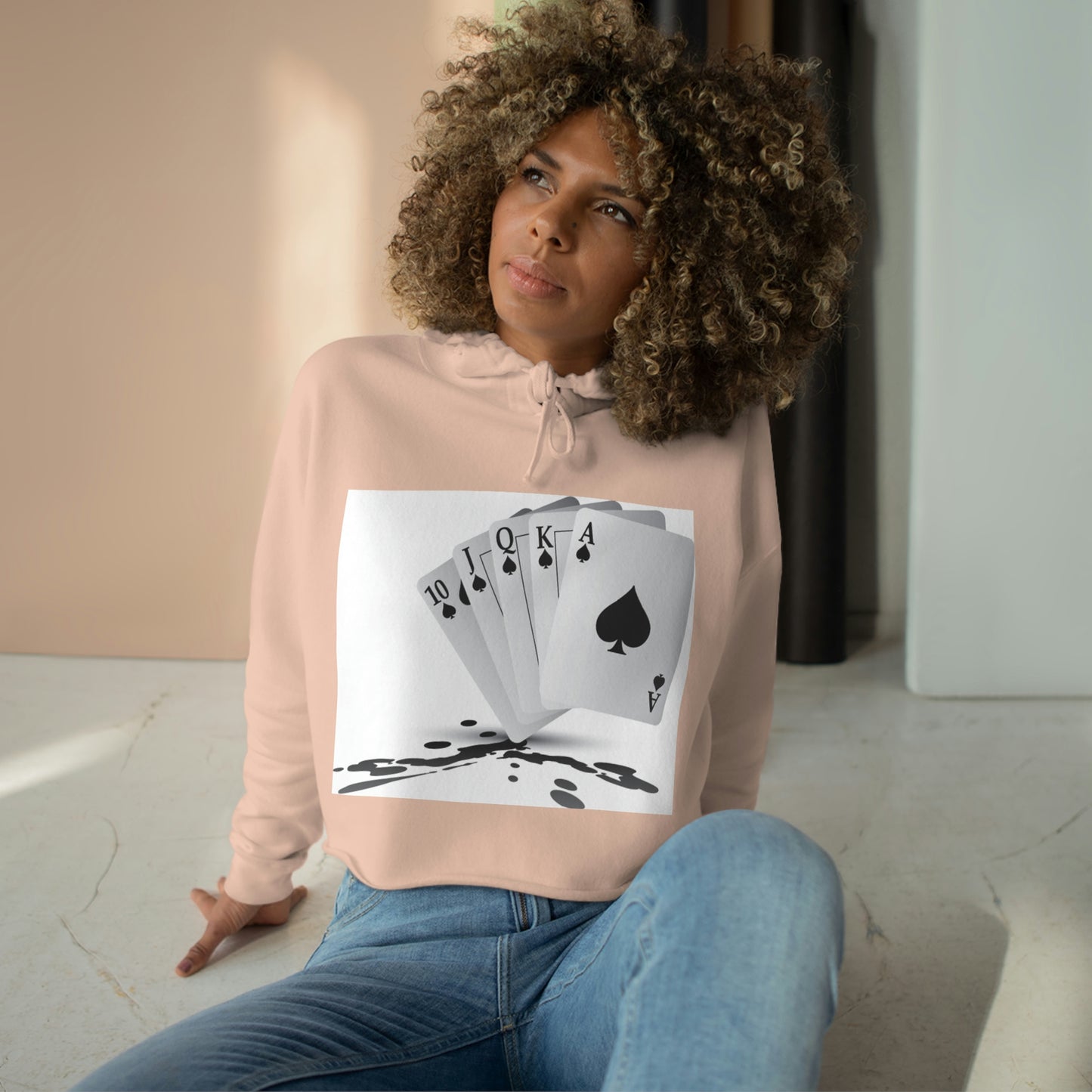 Black Ace By Correy Crop Hoodie