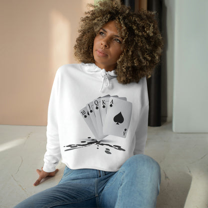 Black Ace By Correy Crop Hoodie