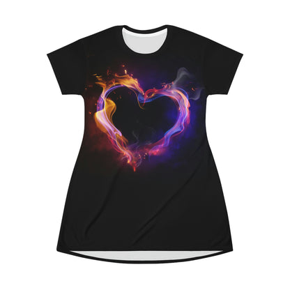 Heart on Fire T-Shirt Dress
