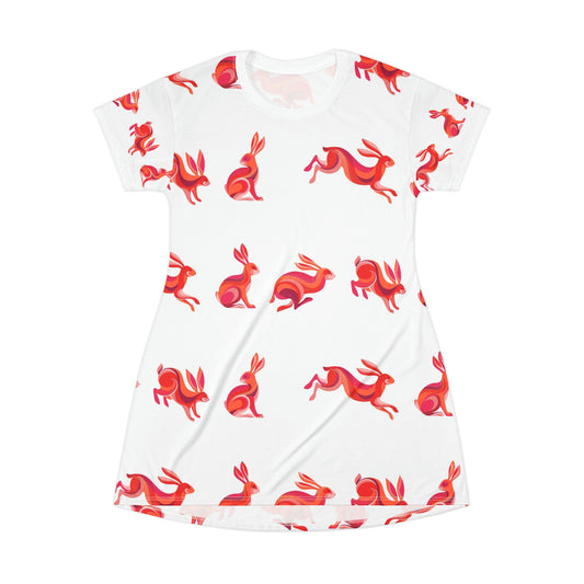 Silly Rabbit T-Shirt Dress (AOP)