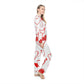 Hearts All Over Women's Satin Pajamas (AOP)